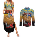 26 January One Proud Aussie Couples Matching Summer Maxi Dress and Long Sleeve Button Shirt Kangaroo and Koala Happy Australia Day