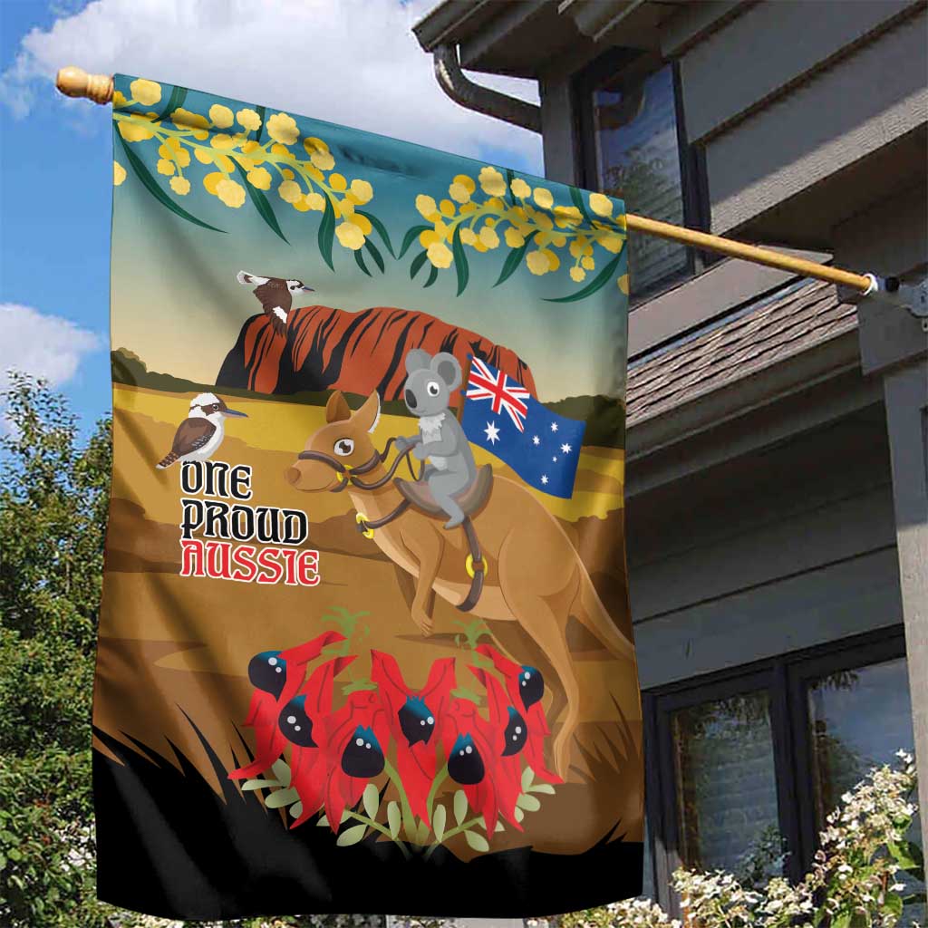 26 January One Proud Aussie Garden Flag Kangaroo and Koala Happy Australia Day