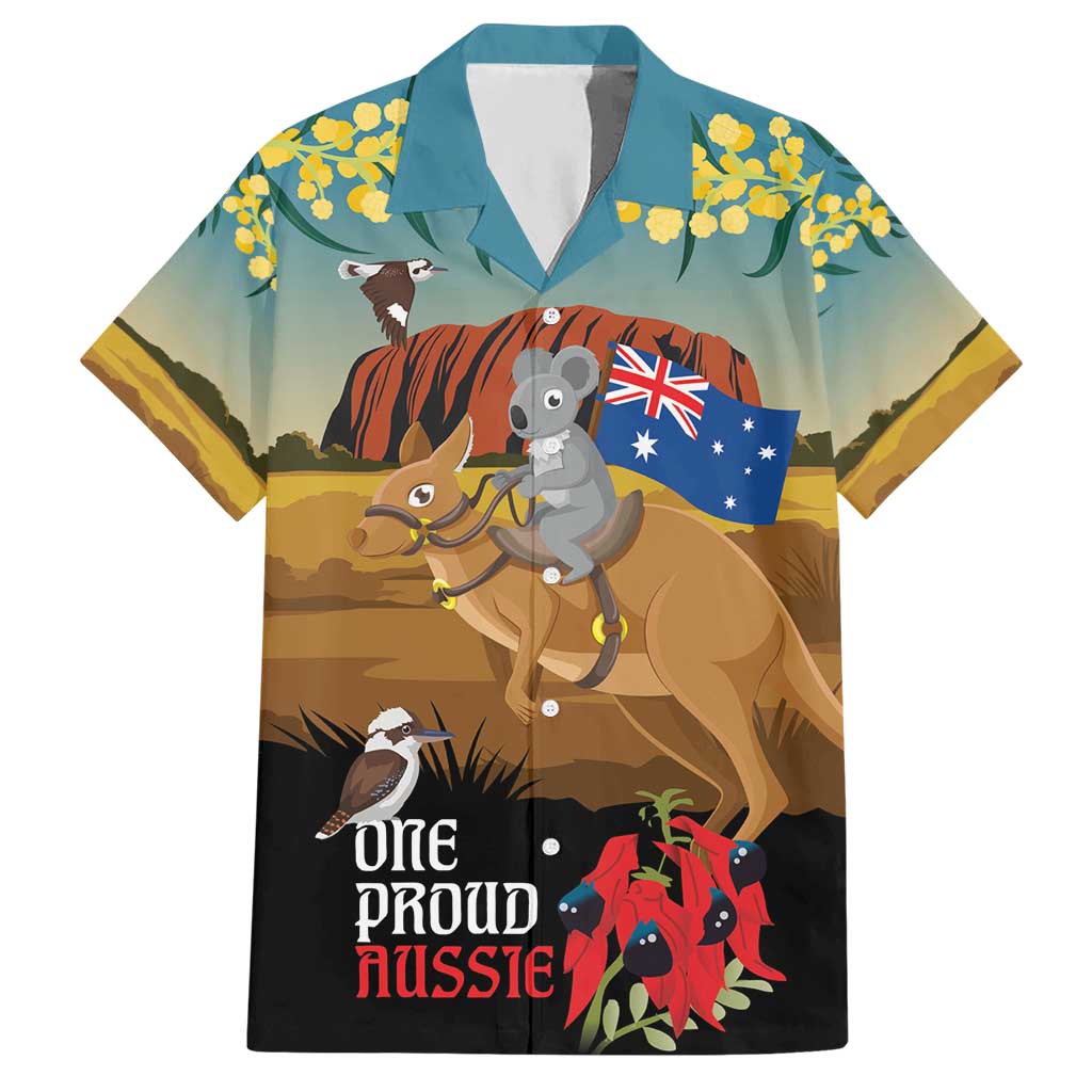 26 January One Proud Aussie Hawaiian Shirt Kangaroo and Koala Happy Australia Day