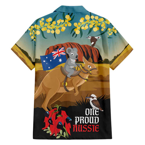 26 January One Proud Aussie Hawaiian Shirt Kangaroo and Koala Happy Australia Day