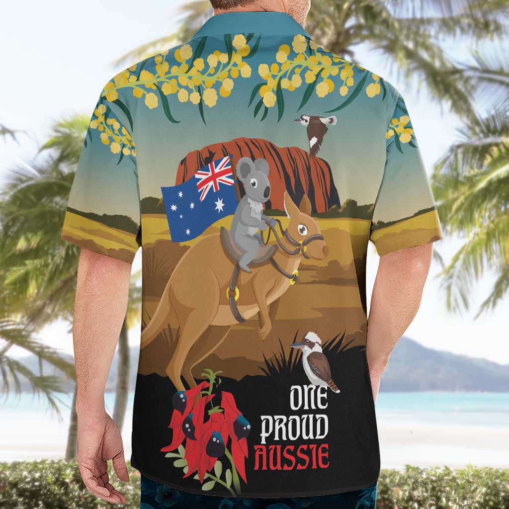 26 January One Proud Aussie Hawaiian Shirt Kangaroo and Koala Happy Australia Day