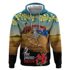 26 January One Proud Aussie Hoodie Kangaroo and Koala Happy Australia Day