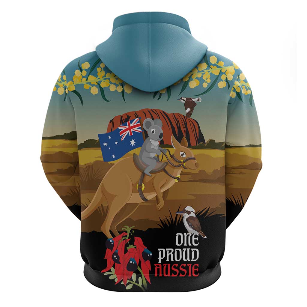 26 January One Proud Aussie Hoodie Kangaroo and Koala Happy Australia Day