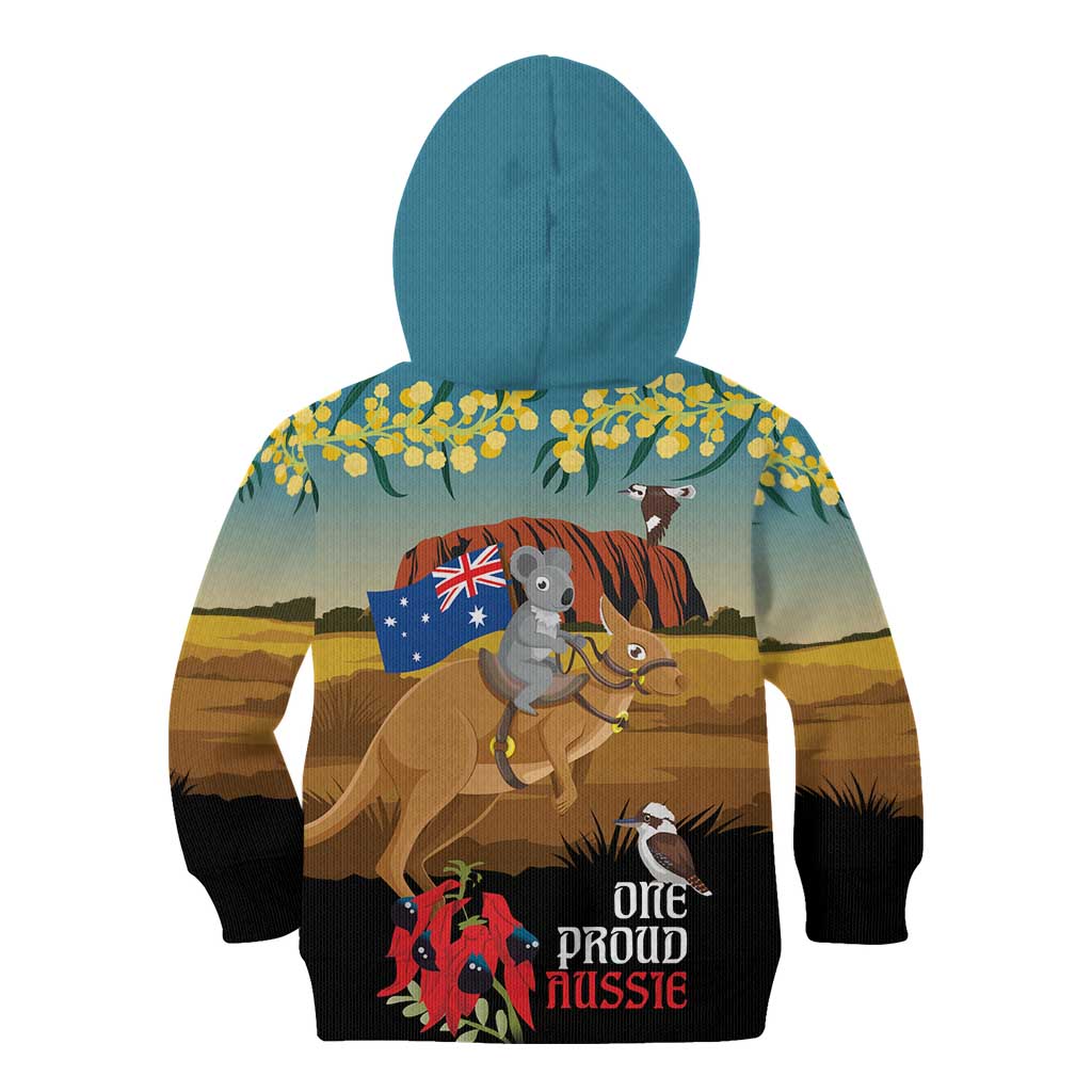 26 January One Proud Aussie Kid Hoodie Kangaroo and Koala Happy Australia Day