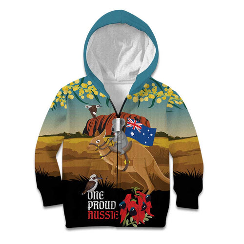 26 January One Proud Aussie Kid Hoodie Kangaroo and Koala Happy Australia Day