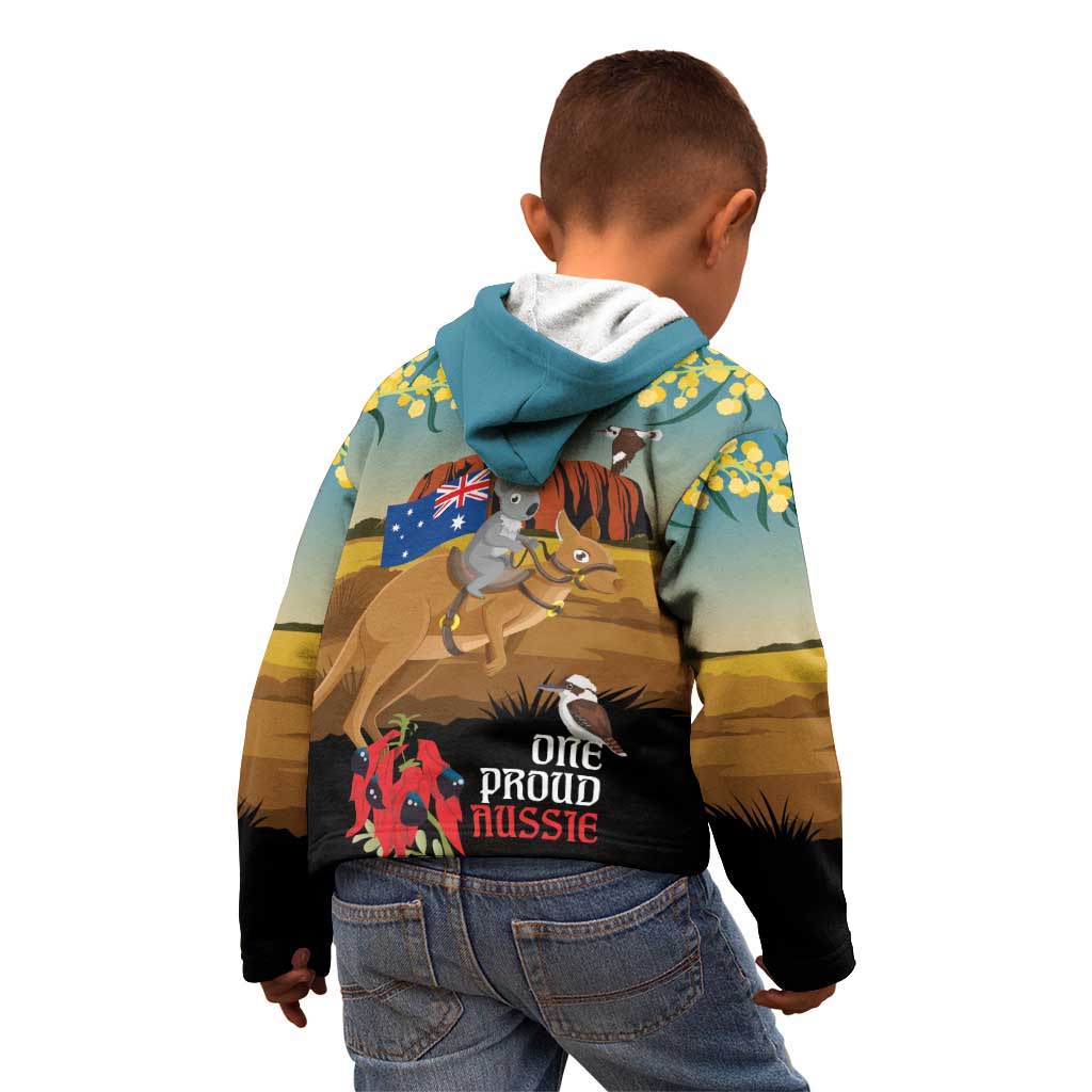 26 January One Proud Aussie Kid Hoodie Kangaroo and Koala Happy Australia Day