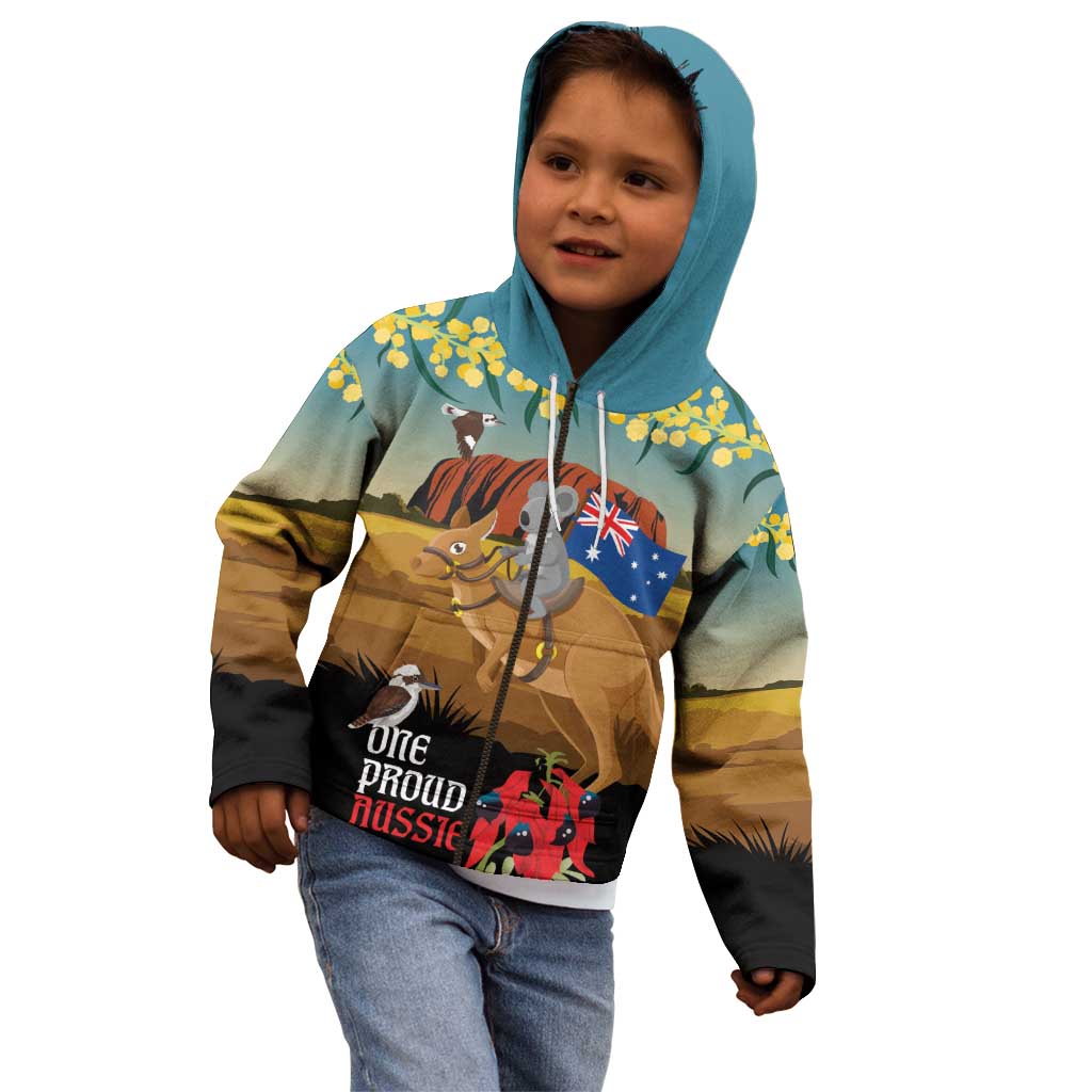 26 January One Proud Aussie Kid Hoodie Kangaroo and Koala Happy Australia Day