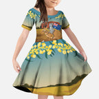 26 January One Proud Aussie Kid Short Sleeve Dress Kangaroo and Koala Happy Australia Day