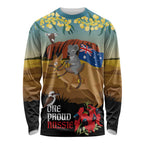 26 January One Proud Aussie Long Sleeve Shirt Kangaroo and Koala Happy Australia Day