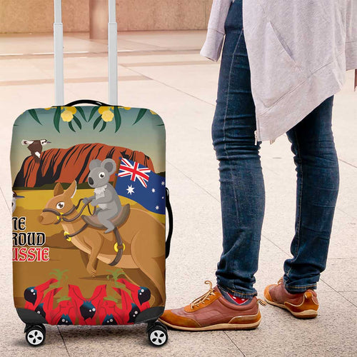 26 January One Proud Aussie Luggage Cover Kangaroo and Koala Happy Australia Day