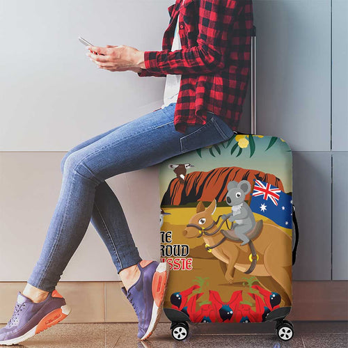 26 January One Proud Aussie Luggage Cover Kangaroo and Koala Happy Australia Day