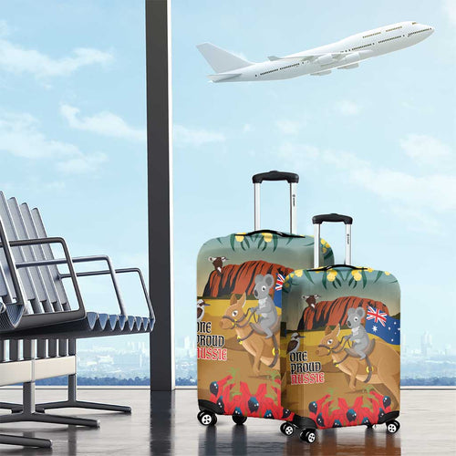 26 January One Proud Aussie Luggage Cover Kangaroo and Koala Happy Australia Day