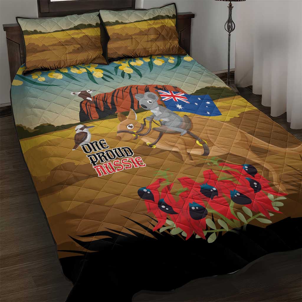 26 January One Proud Aussie Quilt Bed Set Kangaroo and Koala Happy Australia Day