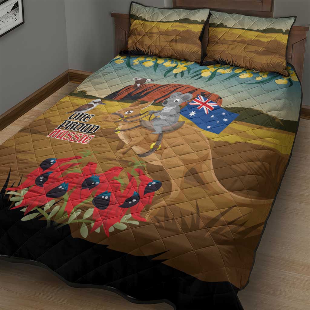 26 January One Proud Aussie Quilt Bed Set Kangaroo and Koala Happy Australia Day