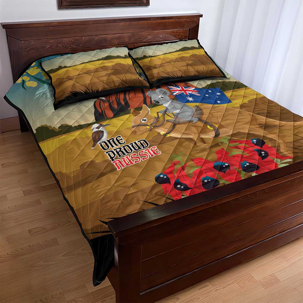 26 January One Proud Aussie Quilt Bed Set Kangaroo and Koala Happy Australia Day