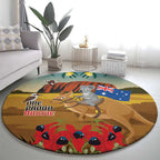 26 January One Proud Aussie Round Carpet Kangaroo and Koala Happy Australia Day
