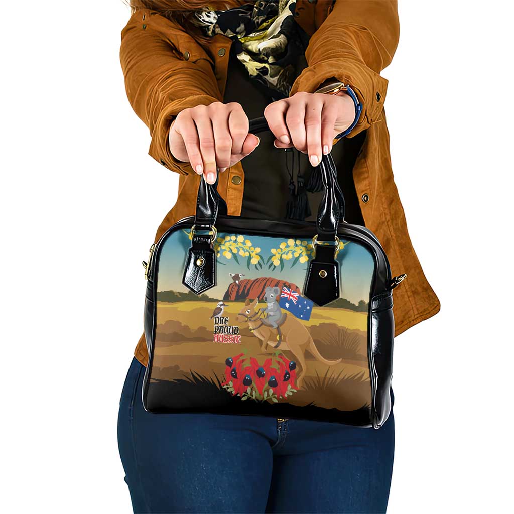 26 January One Proud Aussie Shoulder Handbag Kangaroo and Koala Happy Australia Day