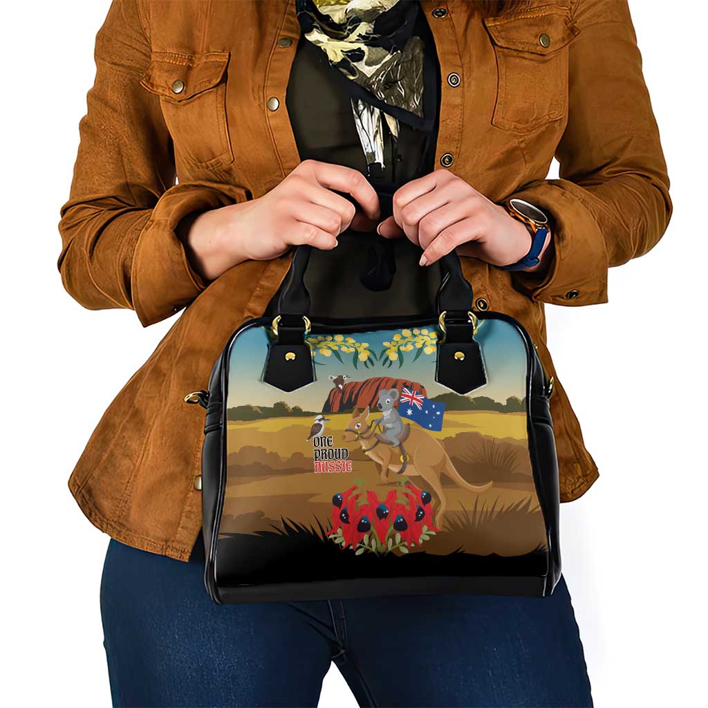 26 January One Proud Aussie Shoulder Handbag Kangaroo and Koala Happy Australia Day
