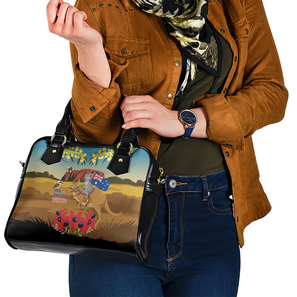 26 January One Proud Aussie Shoulder Handbag Kangaroo and Koala Happy Australia Day