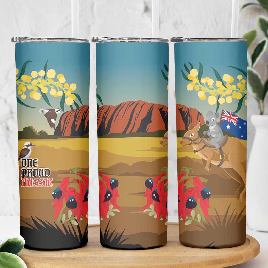 26 January One Proud Aussie Skinny Tumbler Kangaroo and Koala Happy Australia Day