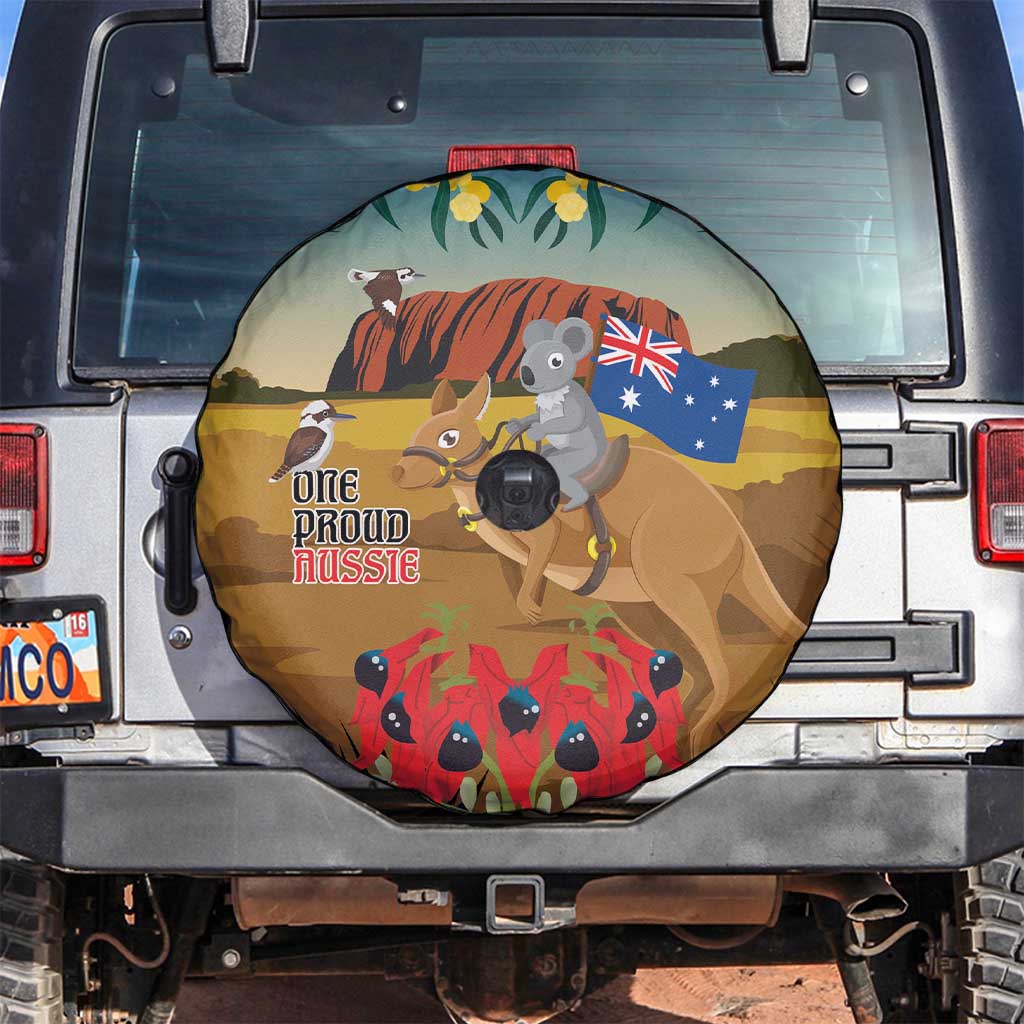 26 January One Proud Aussie Spare Tire Cover Kangaroo and Koala Happy Australia Day