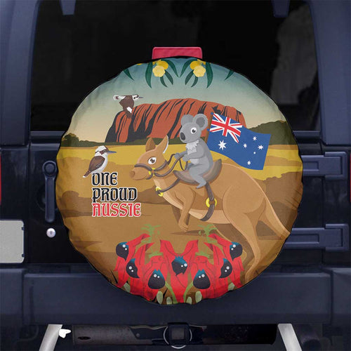 26 January One Proud Aussie Spare Tire Cover Kangaroo and Koala Happy Australia Day