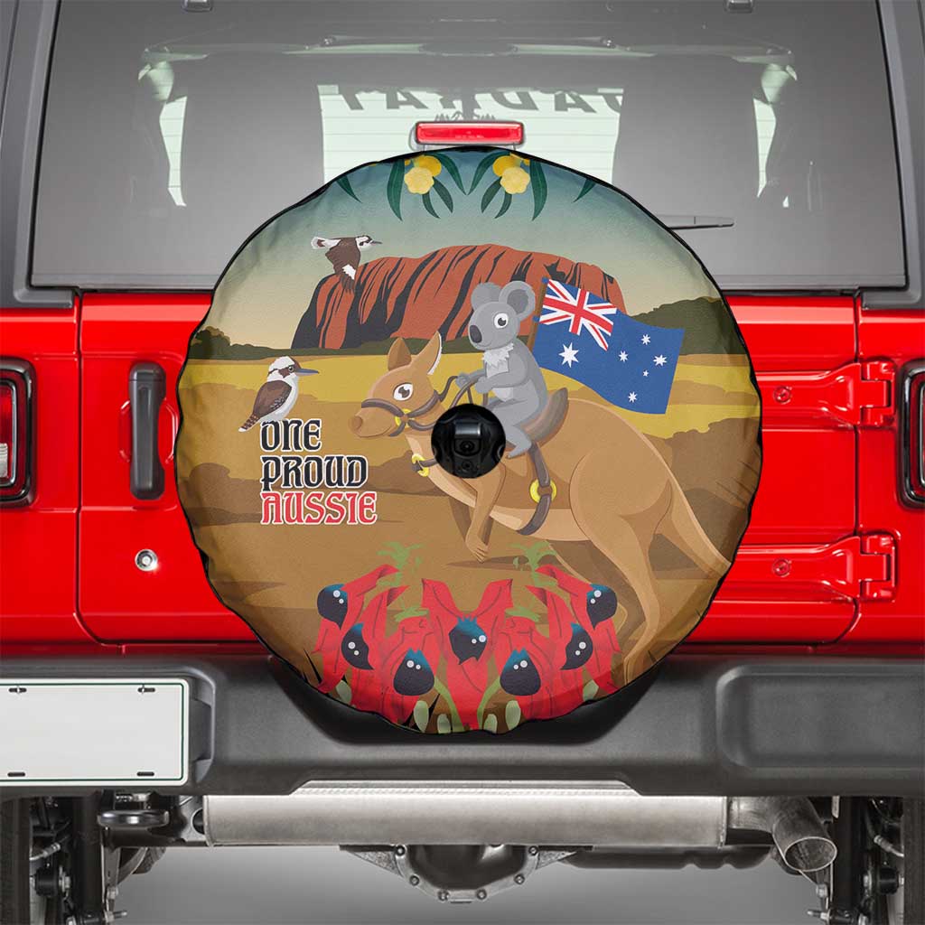 26 January One Proud Aussie Spare Tire Cover Kangaroo and Koala Happy Australia Day