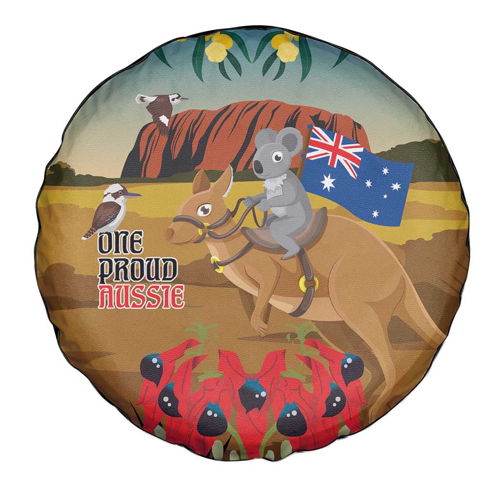 26 January One Proud Aussie Spare Tire Cover Kangaroo and Koala Happy Australia Day