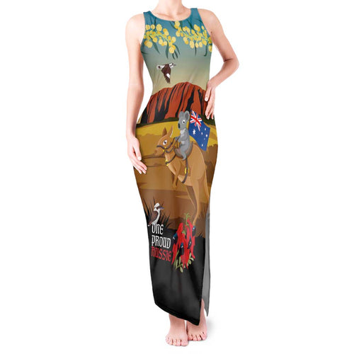 26 January One Proud Aussie Tank Maxi Dress Kangaroo and Koala Happy Australia Day