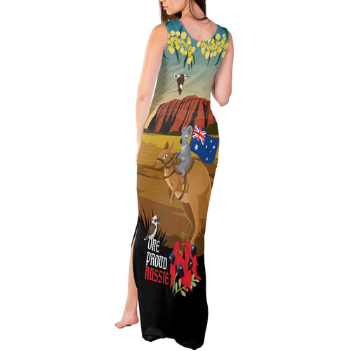 26 January One Proud Aussie Tank Maxi Dress Kangaroo and Koala Happy Australia Day