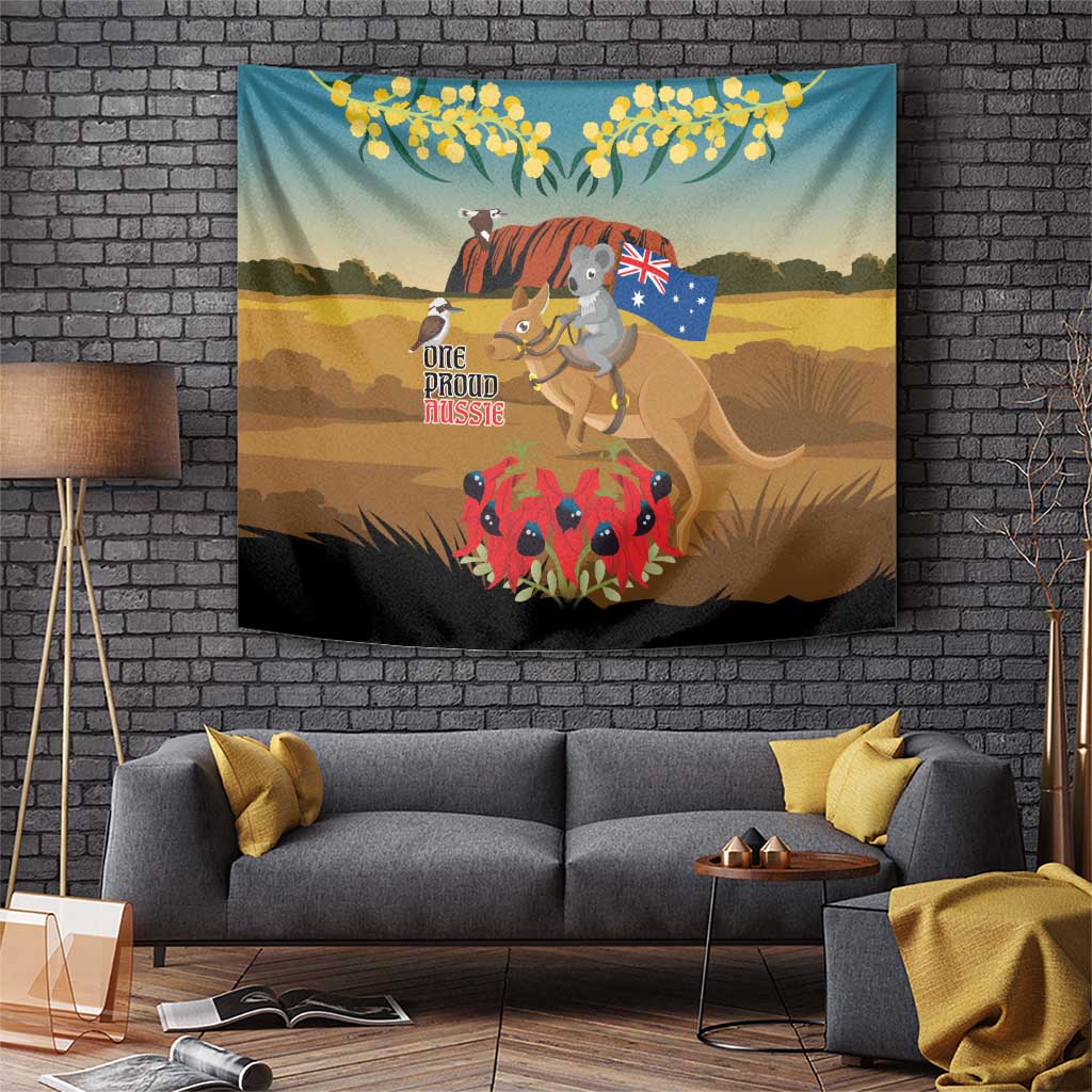 26 January One Proud Aussie Tapestry Kangaroo and Koala Happy Australia Day