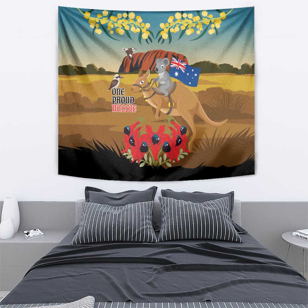 26 January One Proud Aussie Tapestry Kangaroo and Koala Happy Australia Day