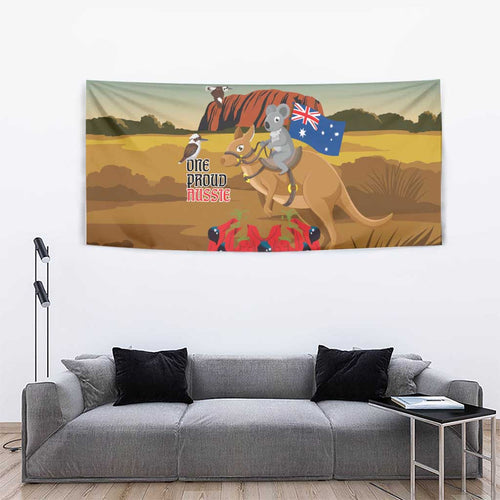26 January One Proud Aussie Tapestry Kangaroo and Koala Happy Australia Day