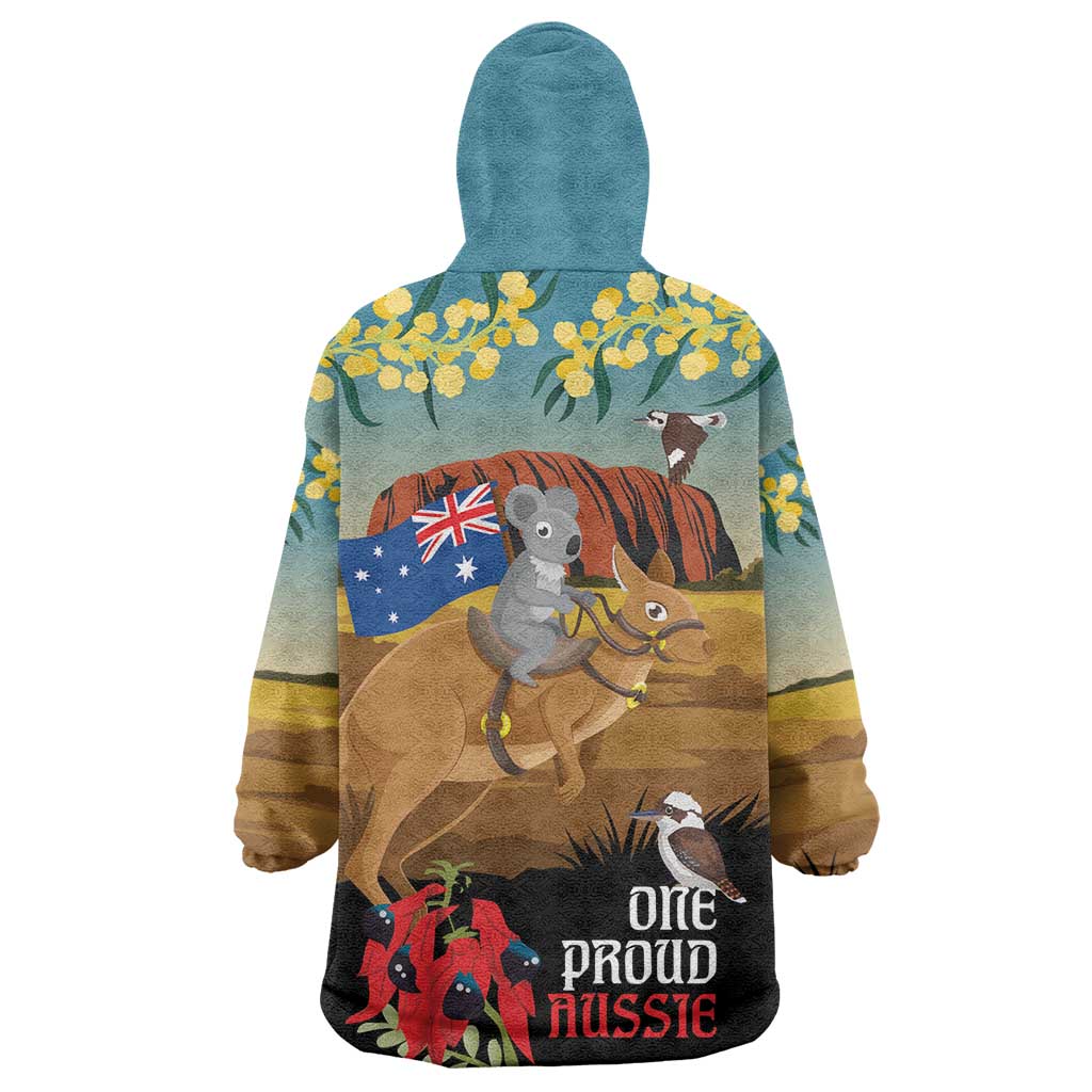26 January One Proud Aussie Wearable Blanket Hoodie Kangaroo and Koala Happy Australia Day
