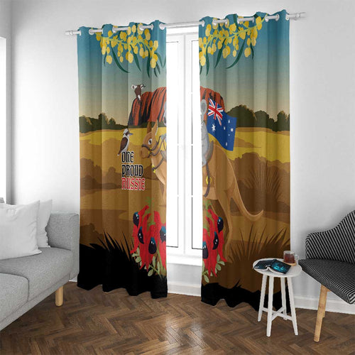 26 January One Proud Aussie Window Curtain Kangaroo and Koala Happy Australia Day