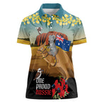 26 January One Proud Aussie Women Polo Shirt Kangaroo and Koala Happy Australia Day
