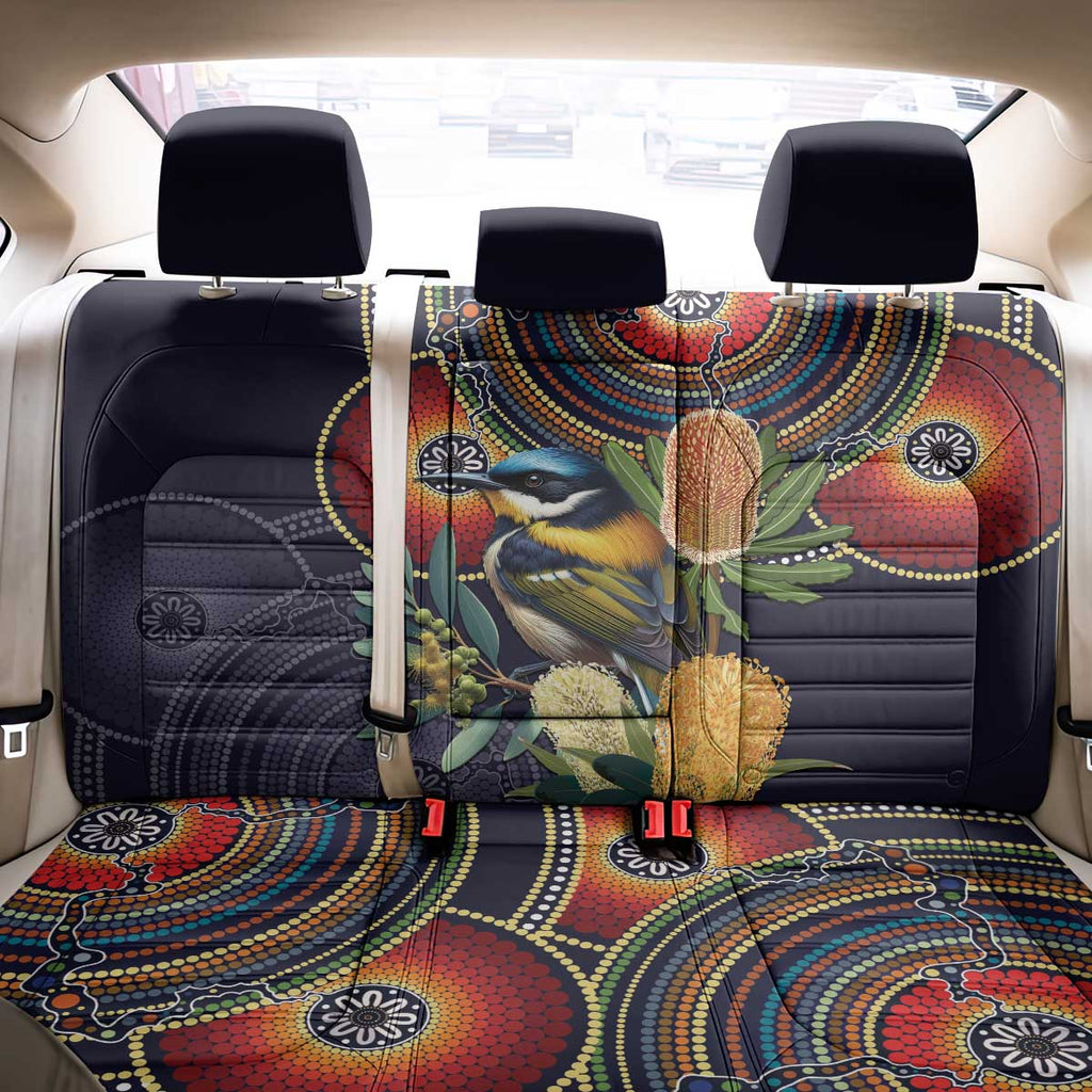 Aussie Honeyeaters Banksia Flowers Back Car Seat Cover Aboriginal Dots Painting