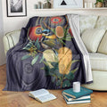 Aussie Honeyeaters Banksia Flowers Blanket Aboriginal Dots Painting