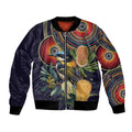 Aussie Honeyeaters Banksia Flowers Bomber Jacket Aboriginal Dots Painting