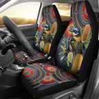Aussie Honeyeaters Banksia Flowers Car Seat Cover Aboriginal Dots Painting