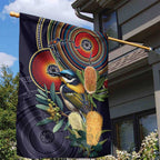 Aussie Honeyeaters Banksia Flowers Garden Flag Aboriginal Dots Painting