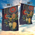 Aussie Honeyeaters Banksia Flowers Garden Flag Aboriginal Dots Painting