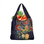 Aussie Honeyeaters Banksia Flowers Grocery Bag Aboriginal Dots Painting