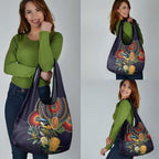 Aussie Honeyeaters Banksia Flowers Grocery Bag Aboriginal Dots Painting
