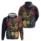Aussie Honeyeaters Banksia Flowers Hoodie Aboriginal Dots Painting