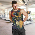 Aussie Honeyeaters Banksia Flowers Men Tank Top Aboriginal Dots Painting
