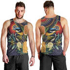 Aussie Honeyeaters Banksia Flowers Men Tank Top Aboriginal Dots Painting