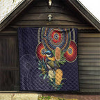 Aussie Honeyeaters Banksia Flowers Quilt Aboriginal Dots Painting