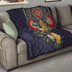 Aussie Honeyeaters Banksia Flowers Quilt Aboriginal Dots Painting