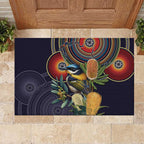 Aussie Honeyeaters Banksia Flowers Rubber Doormat Aboriginal Dots Painting